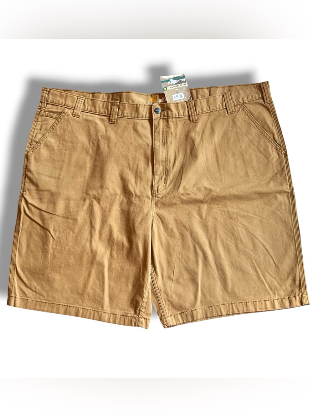 Carhartt Mens Shorts Rugged Flex Relaxed Fit Size 52 Khaki Canvas 10” Inseam D-2